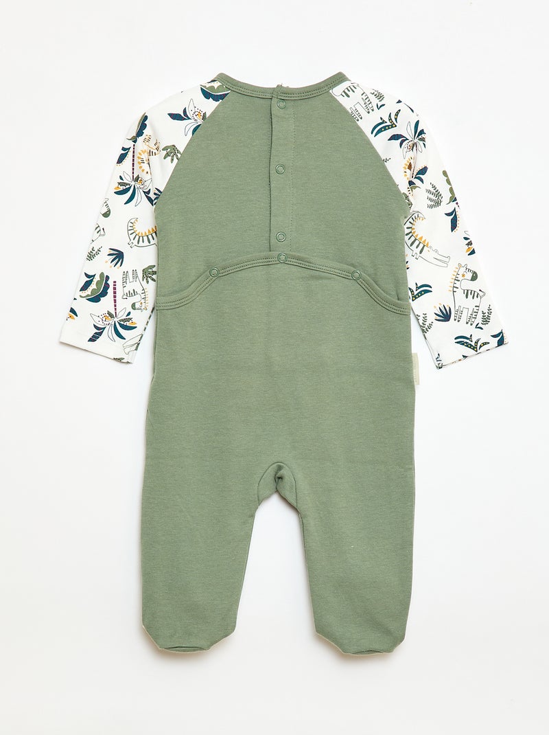 Pyjama dors bien léger avec poche kangourou Kaki - Kiabi