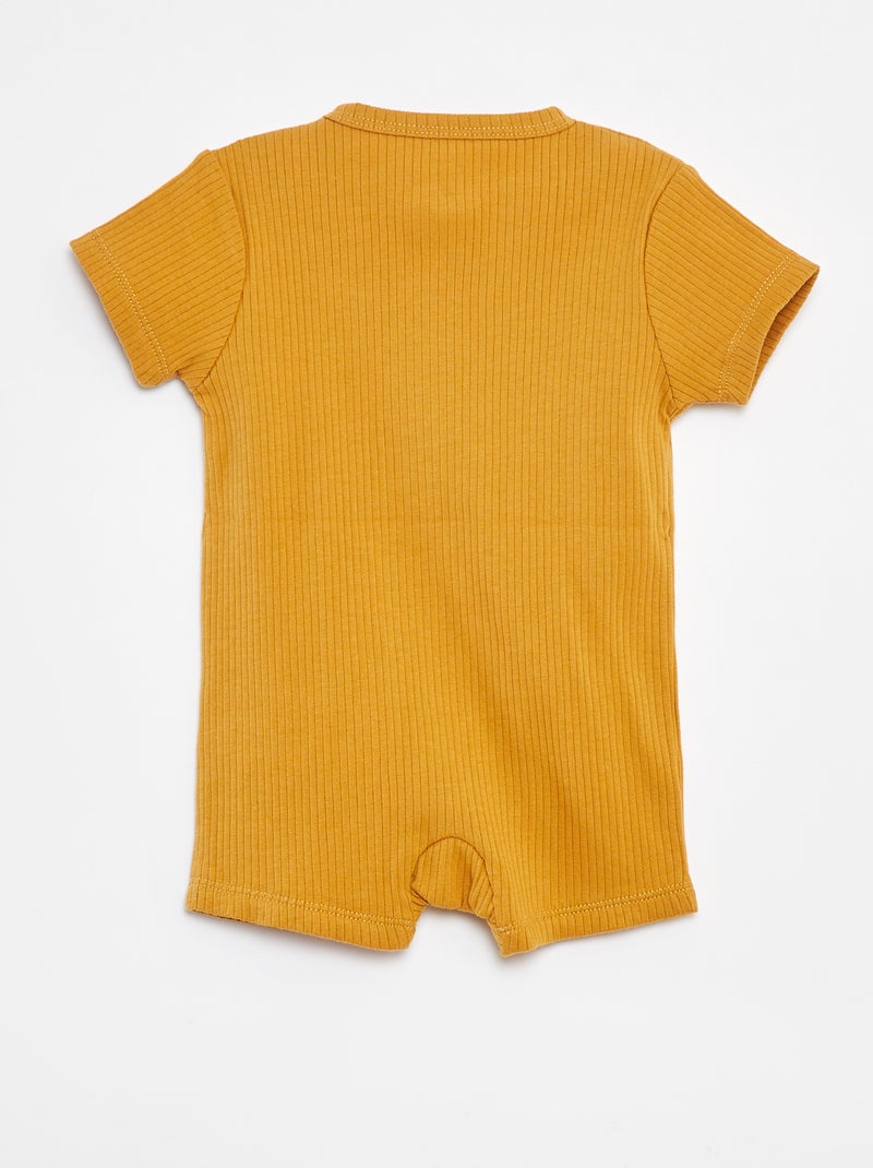 Pyjama dors-bien léger zippé à manches courtes Jaune - Kiabi