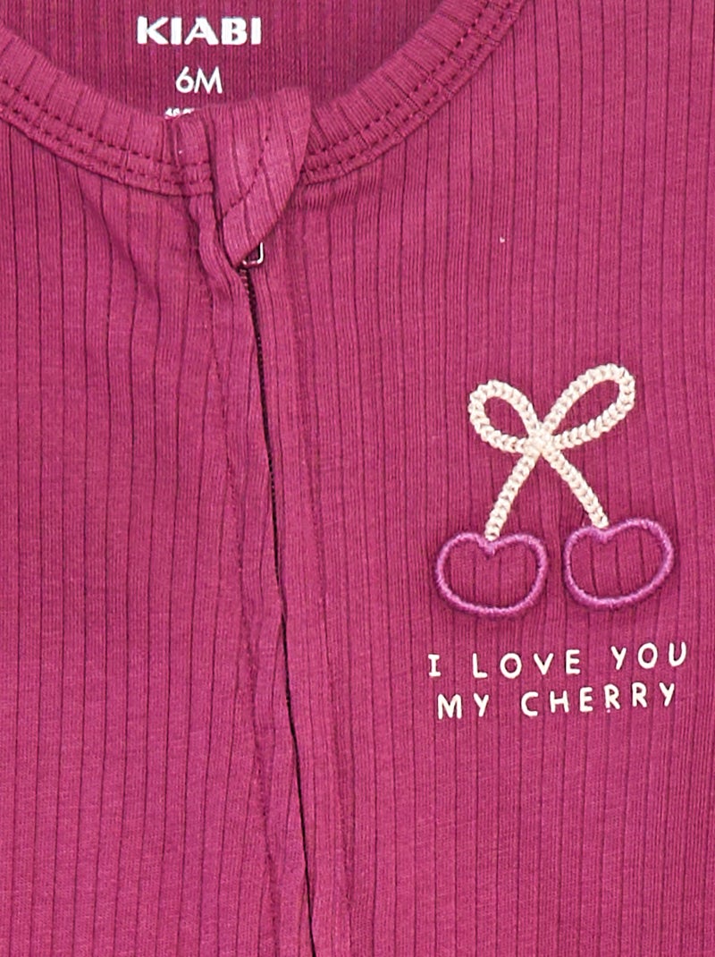 Pyjama dors-bien léger zippé à manches courtes Rose - Kiabi