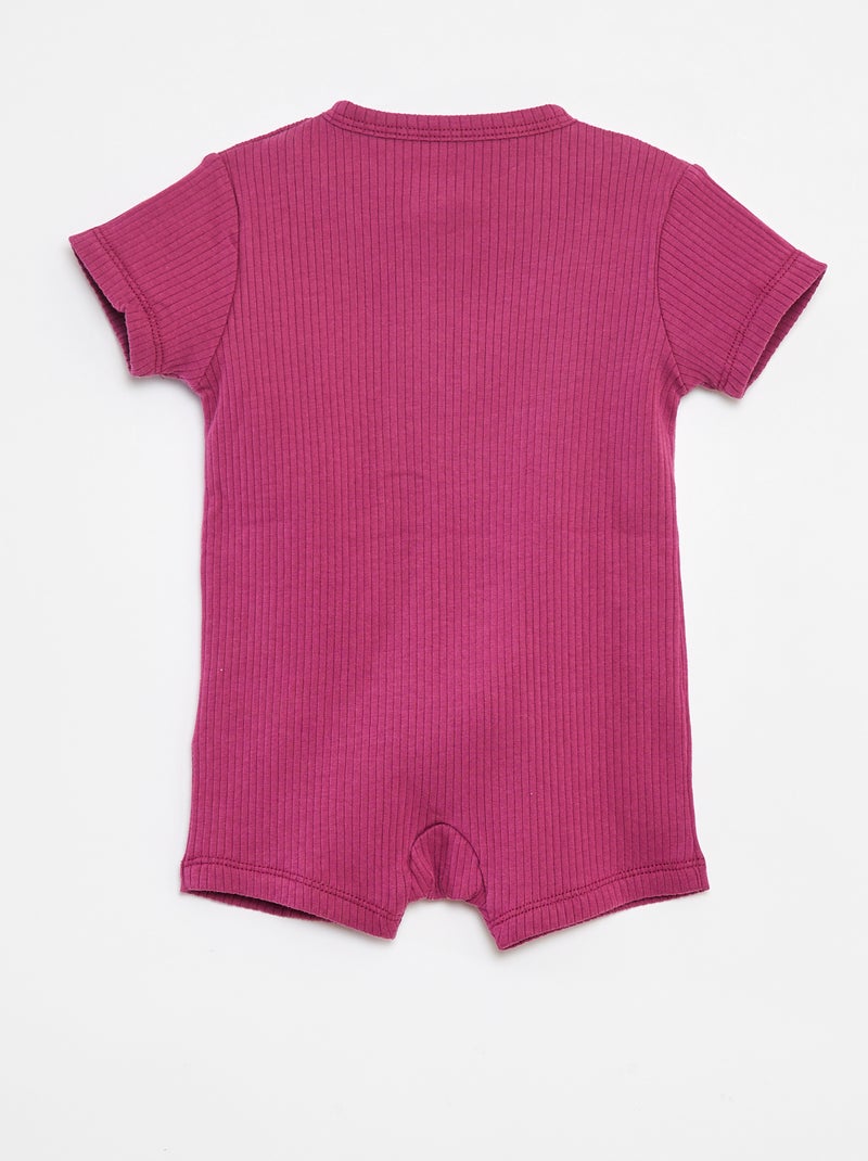 Pyjama dors-bien léger zippé à manches courtes Rose - Kiabi