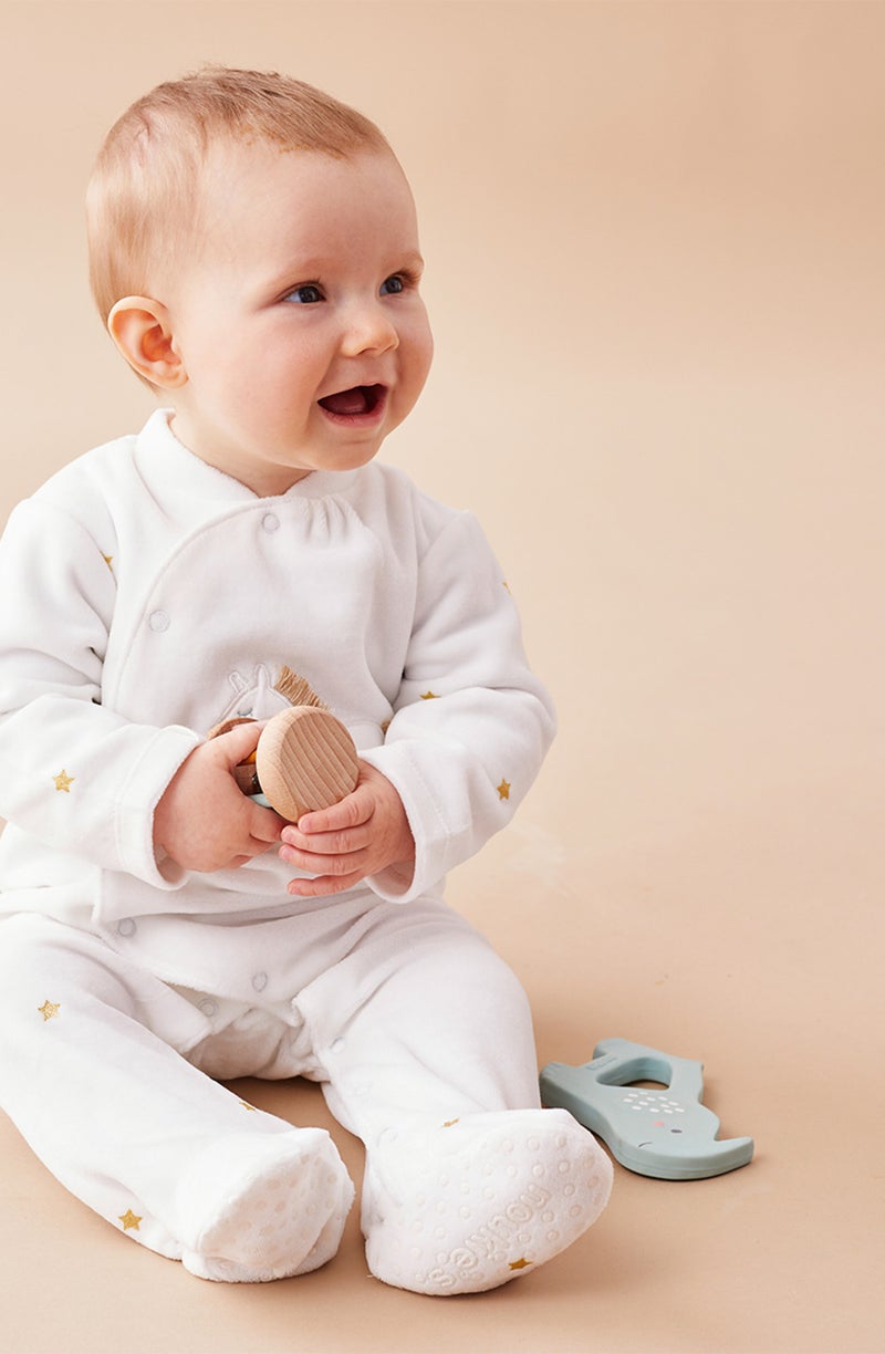 Pyjama Dors-bien Licorne En Velours, Blanc - Kiabi
