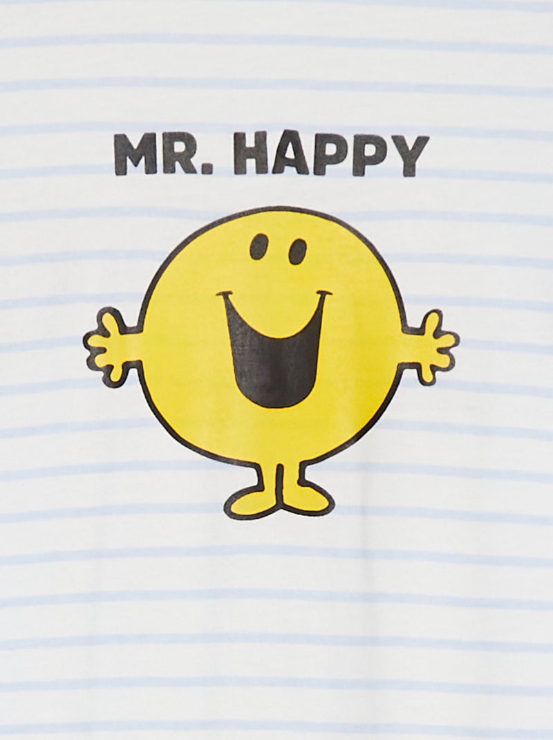 Pyjama dors bien 'Monsieur Madame' avec pieds Bleu - Kiabi