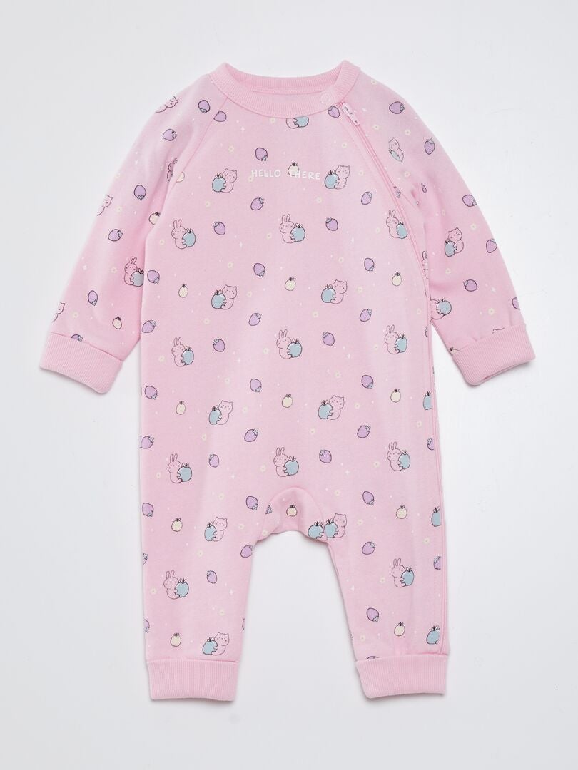 Pyjama dors-bien motif 'animaux' Rose - Kiabi