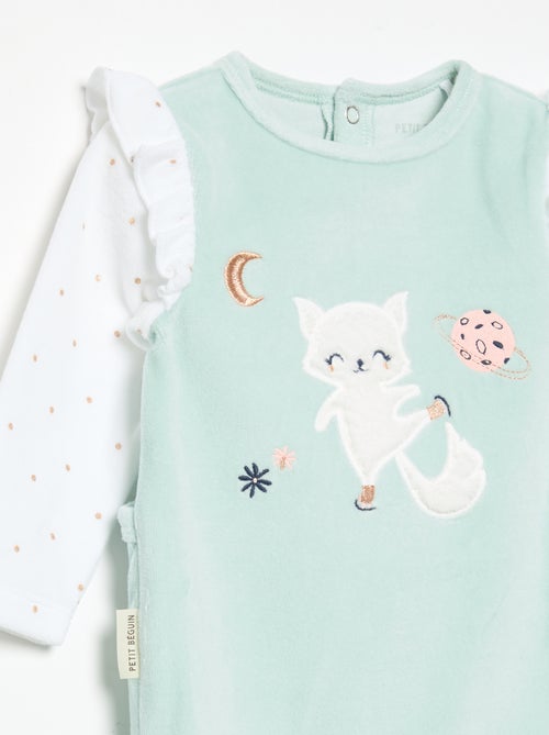 Pyjama dors bien 'Petit Béguin' avec volants aux épaules - Kiabi