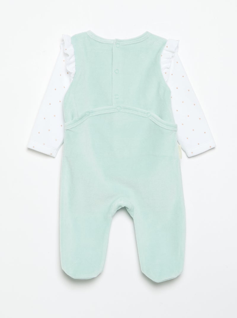 Pyjama dors bien 'Petit Béguin' avec volants aux épaules Vert - Kiabi