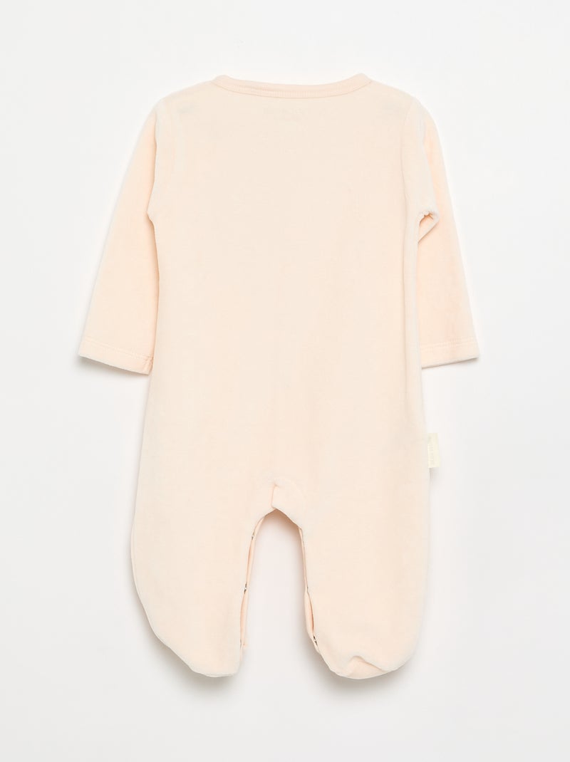 Pyjama dors bien 'Petit Béguin' en velours Rose - Kiabi