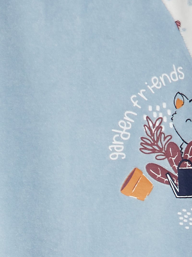 Pyjama dors-bien polaire avec pieds Bleu - Kiabi