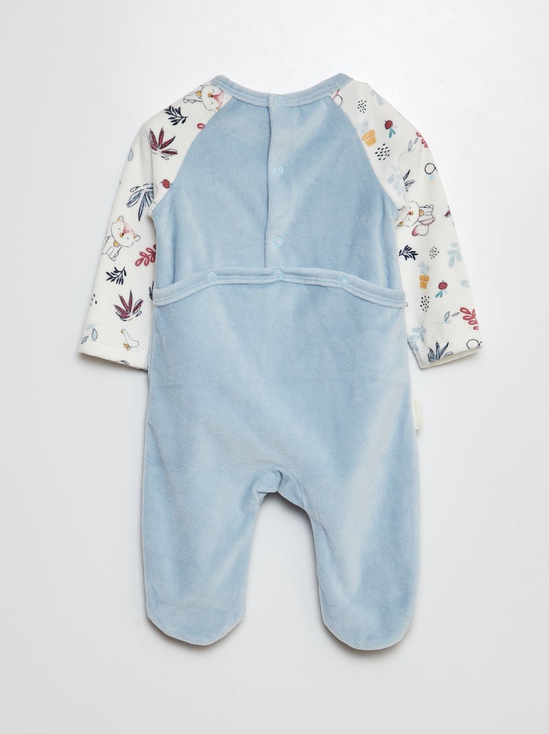 Pyjama dors-bien polaire avec pieds Bleu - Kiabi