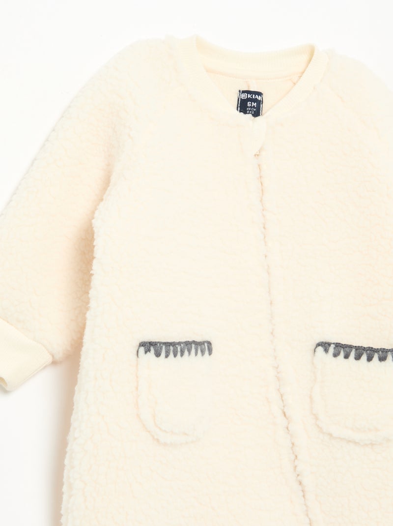 Pyjama dors bien très chaud en matière molletonnée Blanc - Kiabi