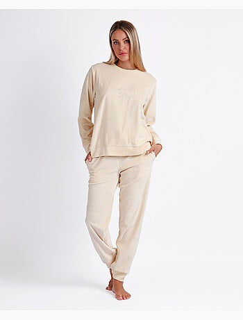 Pyjama doux à manches longues en velours double pour femme ADMAS