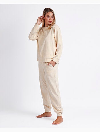 Pyjama doux à manches longues en velours double pour femme ADMAS
