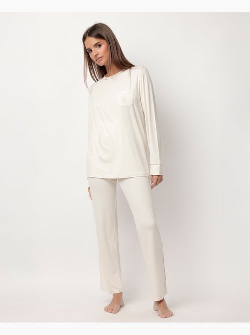 Pyjama doux à manches longues pour femme ADMAS CLASSIC - Kiabi Pyjama doux à manches longues pour femme ADMAS CLASSIC - Kiabi