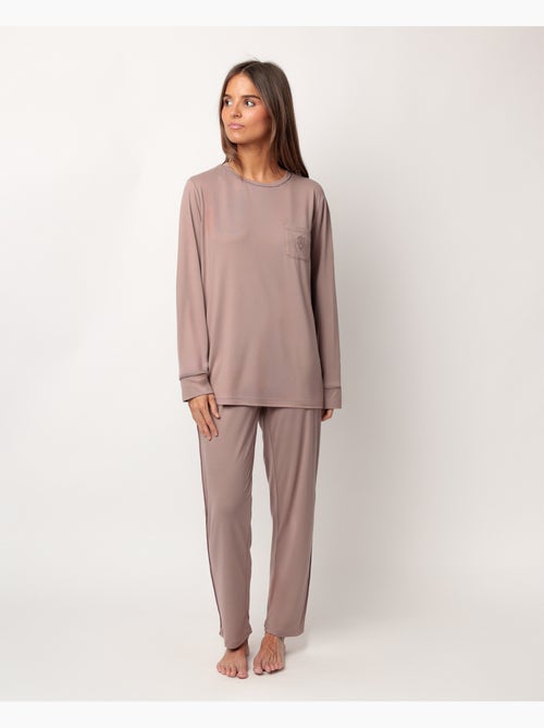 Pyjama doux à manches longues pour femme ADMAS CLASSIC - Kiabi Pyjama doux à manches longues pour femme ADMAS CLASSIC - Kiabi