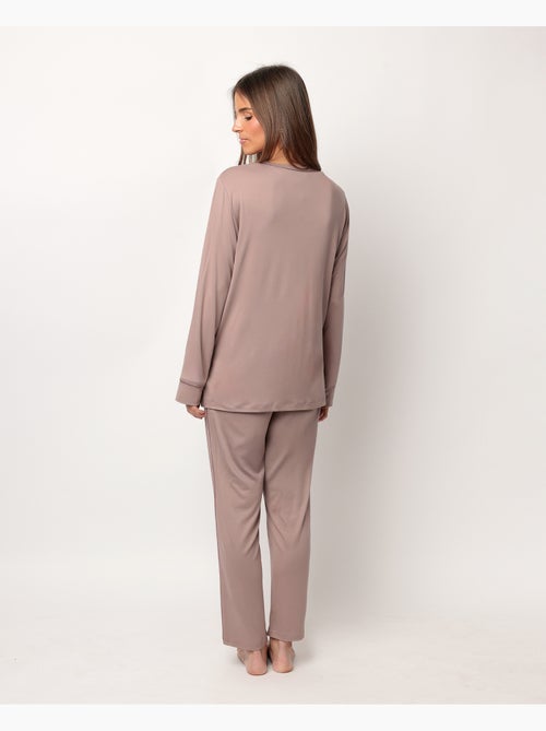 Pyjama doux à manches longues pour femme ADMAS CLASSIC - Kiabi Pyjama doux à manches longues pour femme ADMAS CLASSIC - Kiabi