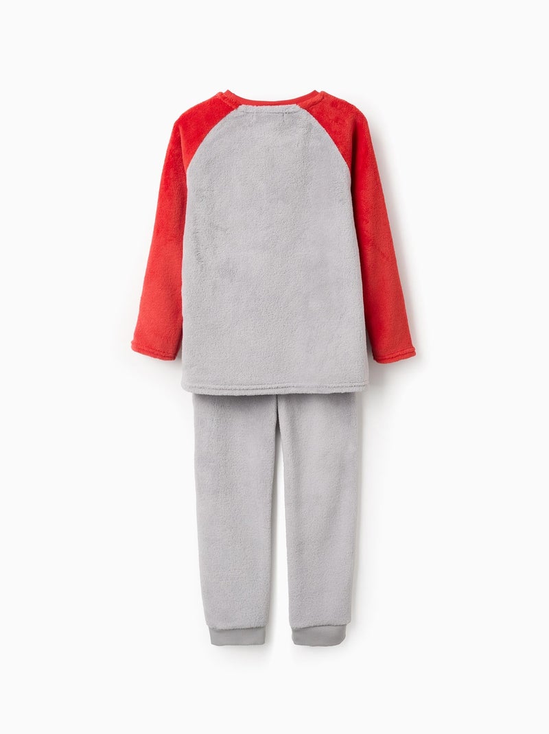 Pyjama effet peluche avec broderie 'Émotions' Gris - Kiabi