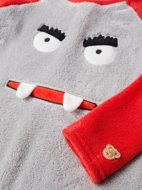 Pyjama effet peluche avec broderie 'Émotions' - Kiabi