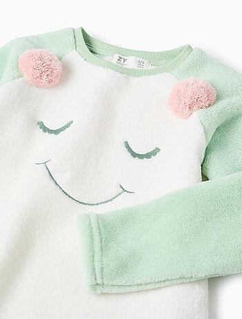 Pyjama effet peluche avec broderie 'Émotions'