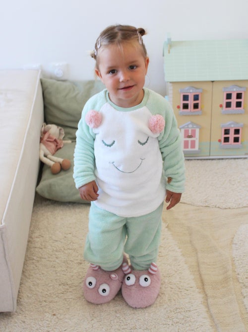 Pyjama effet peluche avec broderie 'Émotions' - Kiabi