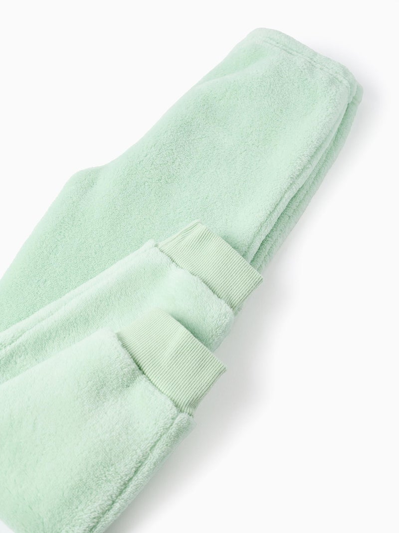 Pyjama effet peluche avec broderie 'Émotions' Vert clair - Kiabi
