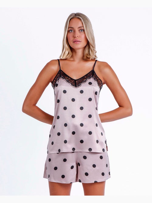 Pyjama élégant à bretelles à pois ADMAS CLASSIC pour femme - Kiabi Pyjama élégant à bretelles à pois ADMAS CLASSIC pour femme - Kiabi