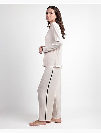 Pyjama élégant à manches longues et col en V pour femme ADMAS CLASSIC