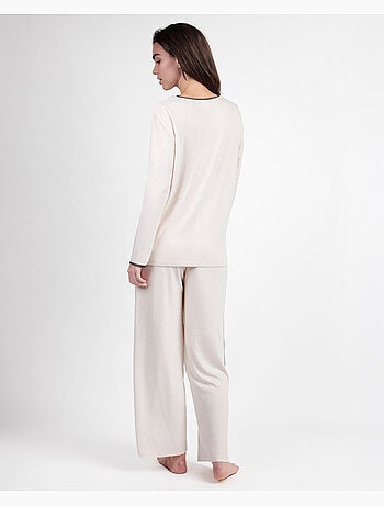 Pyjama élégant à manches longues et col en V pour femme ADMAS CLASSIC