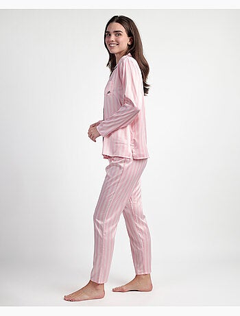 Pyjama élégant à manches longues et ouvert en satin pour femme BARBIE