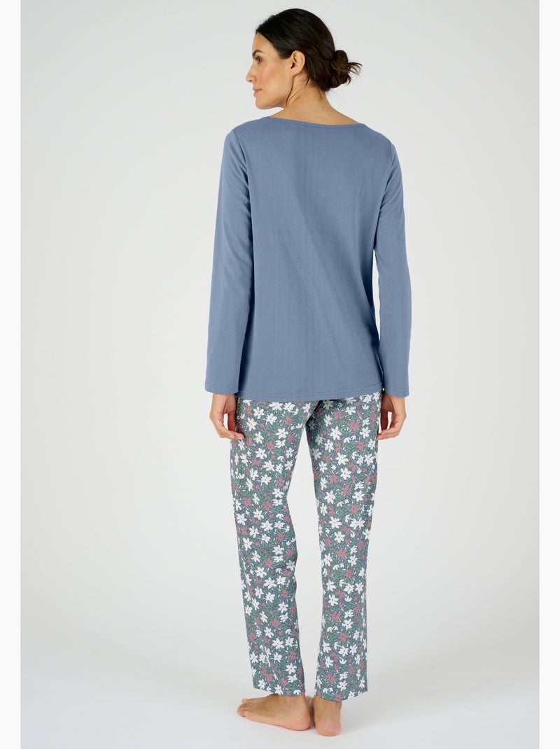 Pyjama émerisé - Damart Bleu - Kiabi