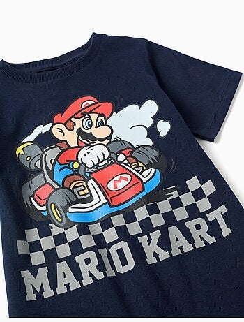 Pyjama en coton à manches courtes avec imprimé Mario Kart