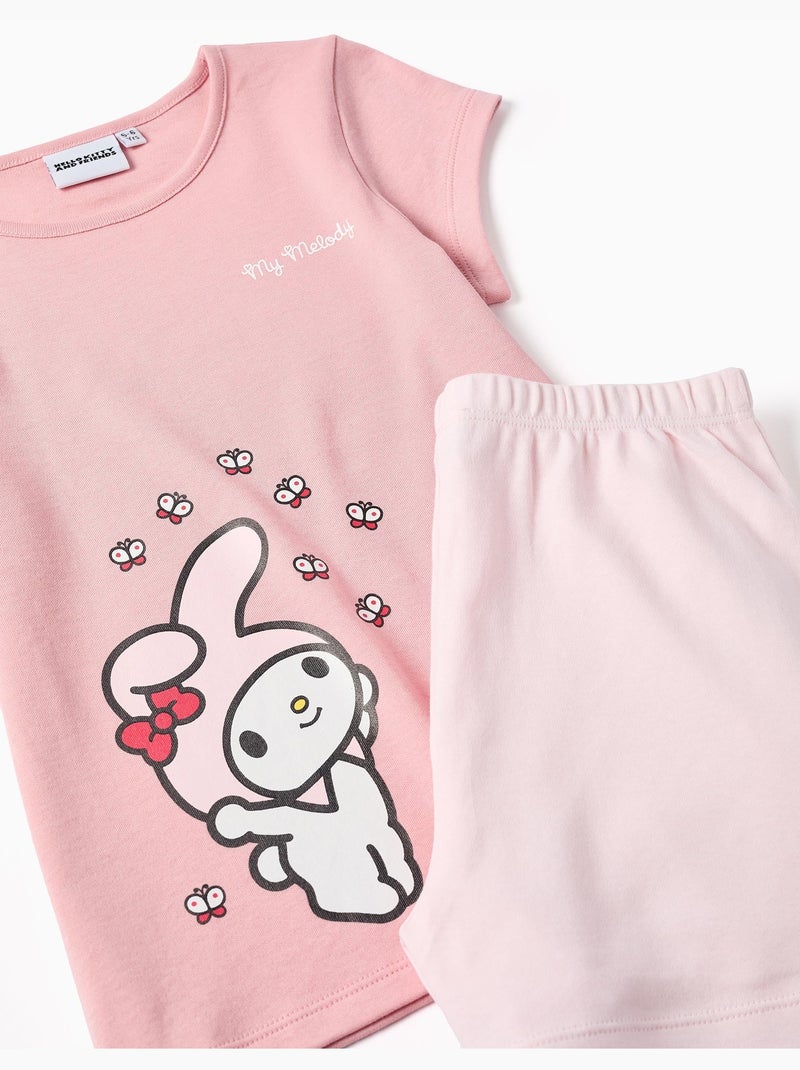 Pyjama en coton à manches courtes avec imprimé My Melody Rose clair - Kiabi