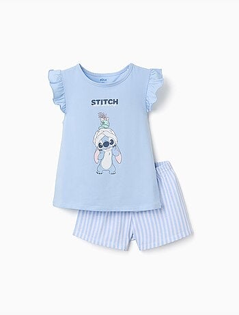 Pyjama en coton à manches courtes avec imprimé Stitch