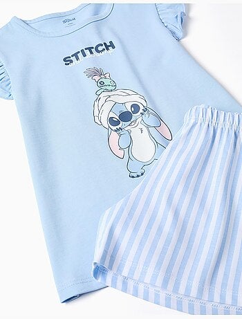Pyjama en coton à manches courtes avec imprimé Stitch