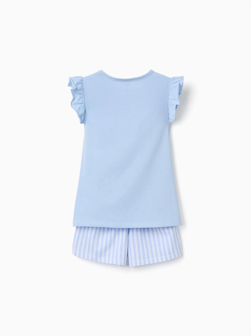 Pyjama en coton à manches courtes avec imprimé Stitch Bleu clair - Kiabi