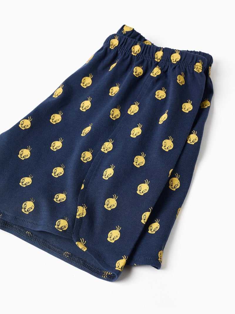 Pyjama en coton à manches courtes avec imprimés Titi Jaune clair - Kiabi