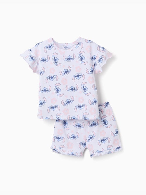 Pyjama en coton à manches courtes avec motif Stitch - Kiabi