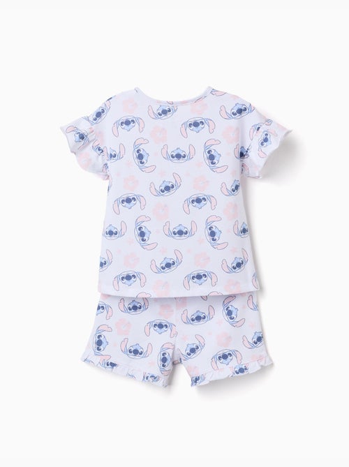 Pyjama en coton à manches courtes avec motif Stitch - Kiabi