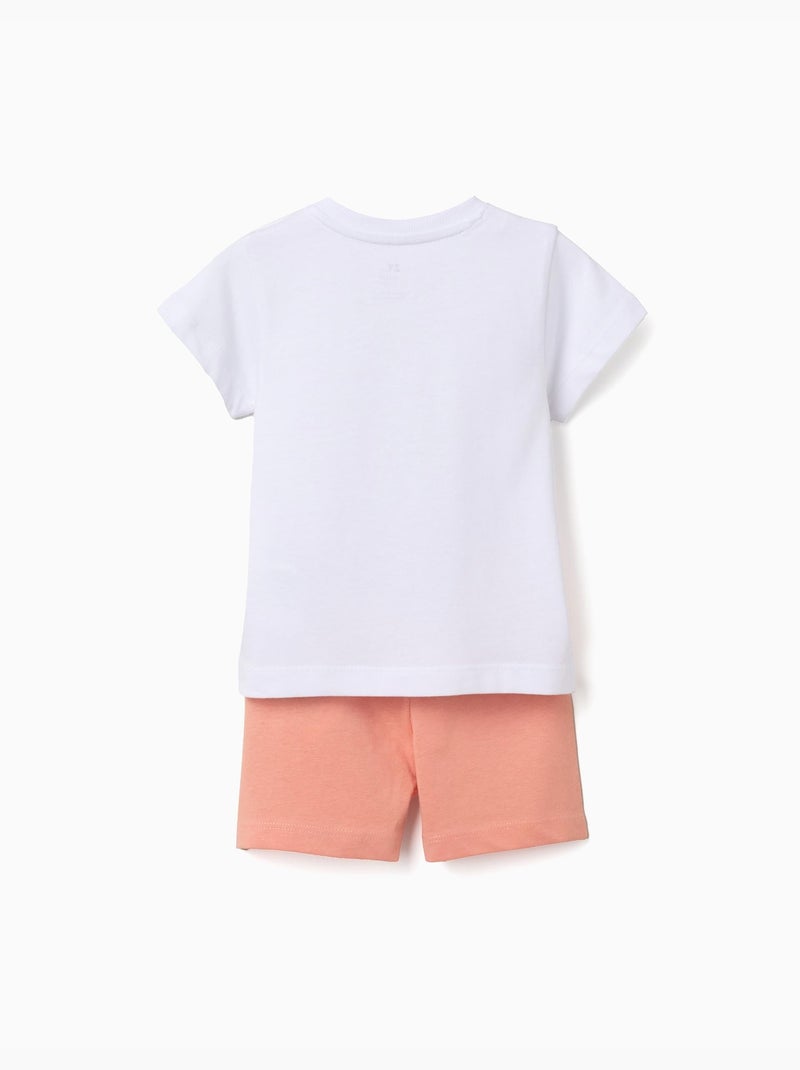 Pyjama en coton à manches courtes et imprimé alligator Blanc - Kiabi