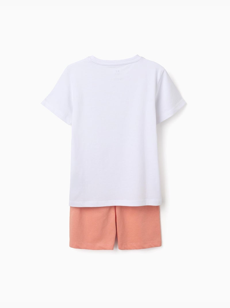 Pyjama en coton à manches courtes et imprimé alligator Blanc - Kiabi