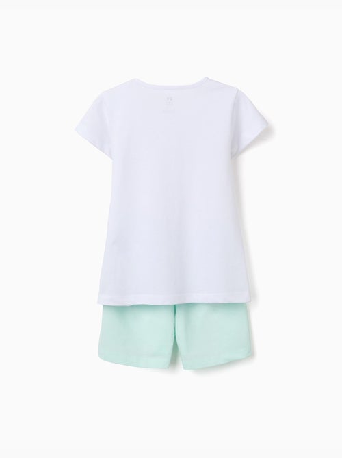 Pyjama en coton à manches courtes et imprimé cœur - Kiabi