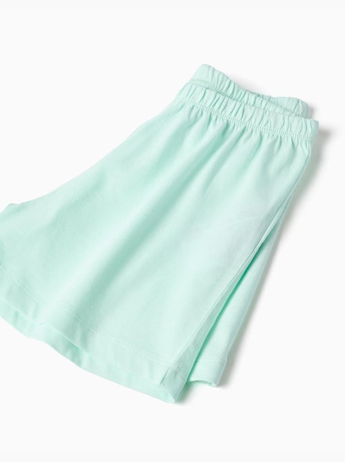 Pyjama en coton à manches courtes et imprimé cœur - Kiabi