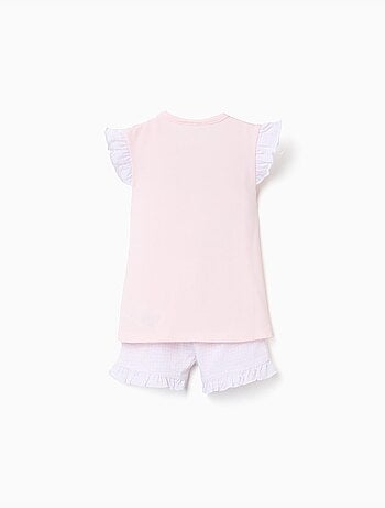 Pyjama en coton à manches courtes et imprimé Stitch