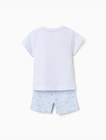 Pyjama en coton à manches courtes et imprimés alligator