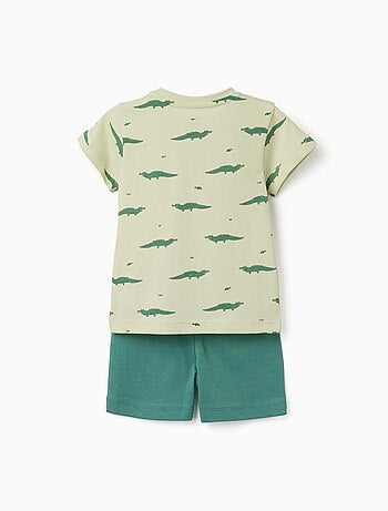 Pyjama en coton à manches courtes et motif alligator
