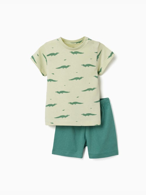 Pyjama en coton à manches courtes et motif alligator - Kiabi