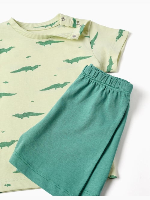 Pyjama en coton à manches courtes et motif alligator - Kiabi