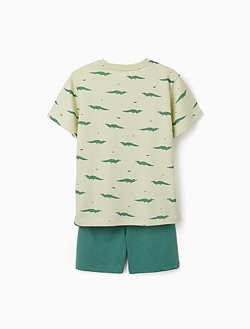 Pyjama en coton à manches courtes et motif alligator