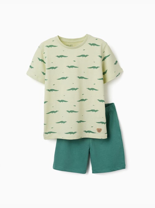 Pyjama en coton à manches courtes et motif alligator - Kiabi Pyjama en coton à manches courtes et motif alligator - Kiabi