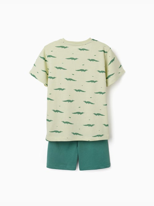 Pyjama en coton à manches courtes et motif alligator - Kiabi Pyjama en coton à manches courtes et motif alligator - Kiabi