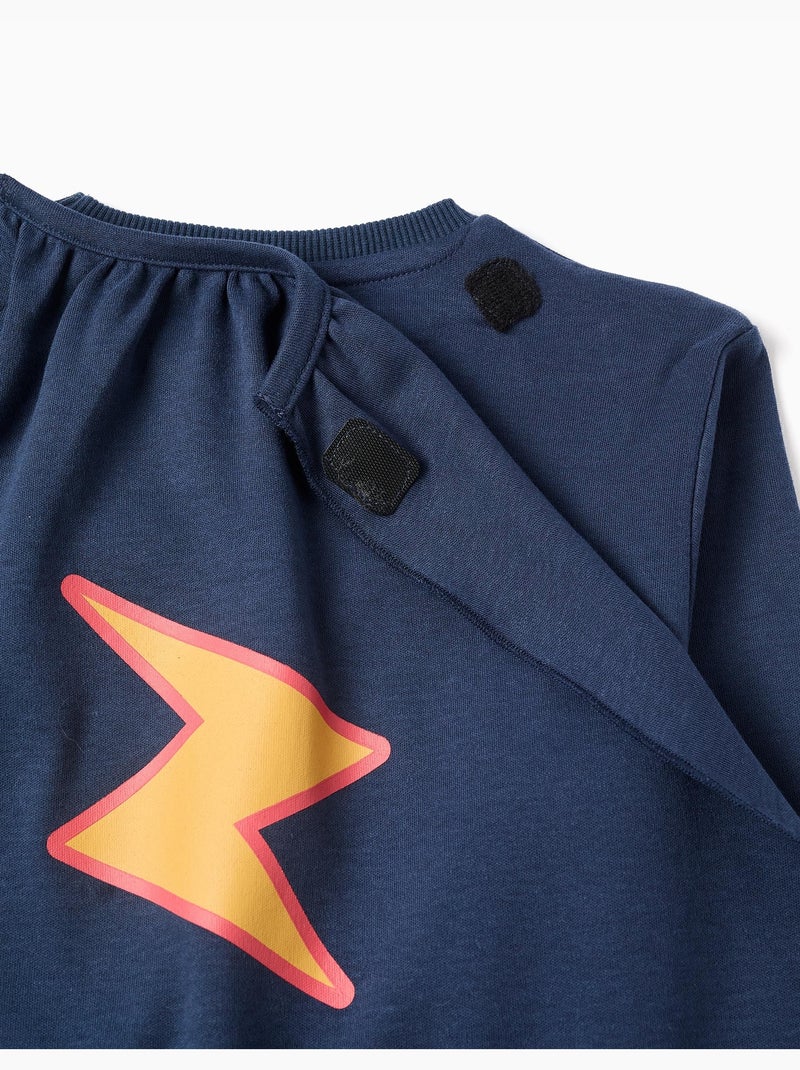 Pyjama en coton à manches longues avec cape amovible Bleu foncé - Kiabi