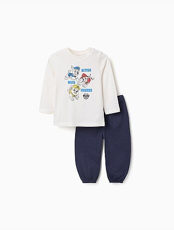 Pyjama en coton à manches longues avec imprimé de la pat' patrouille